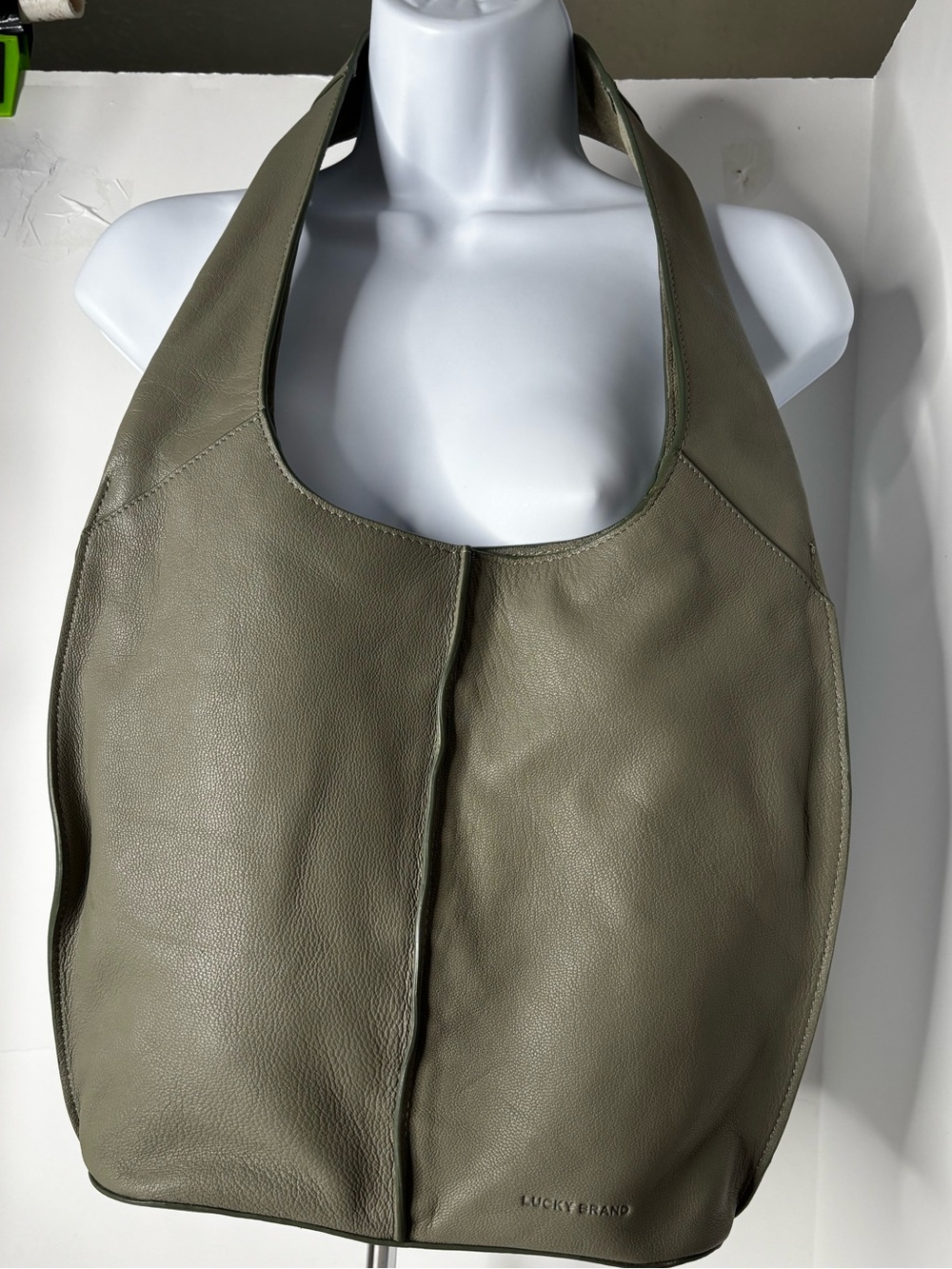 Lucky Brand Olive Green Leather Hobo Shoulder Bag - Picture 4 of 7